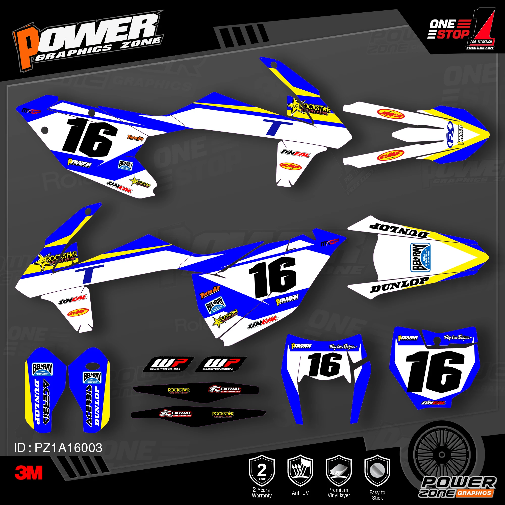 PowerZone пользовательские команды графики фоны наклейки 3m Набор для KTM SXF MX 16 18 EXC XCW