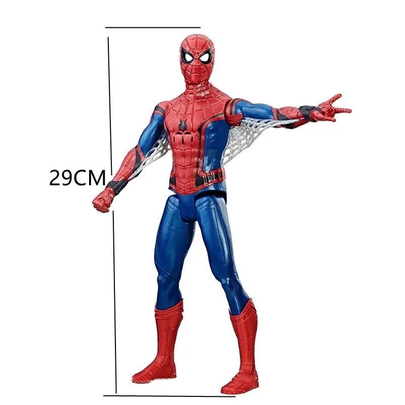 29cm Big Disney Spider Man Action Figure Toys Pvc Sound Avengers Spiderman Dolls Removable Eyes