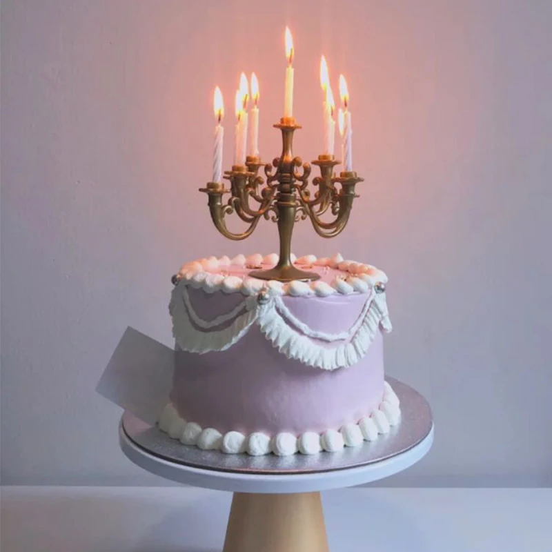 Cakelove 1 шт. Ins Топпер для торта пластик золото и серебро цветок подсвечник пирог на день рождения или свадьбу праздничный торт инструменты