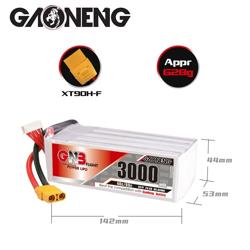 Аккумулятор GAONENG GNB 3000 мАч 29 6 в 8S 40C/80C Lipo для радиоуправляемого вертолета