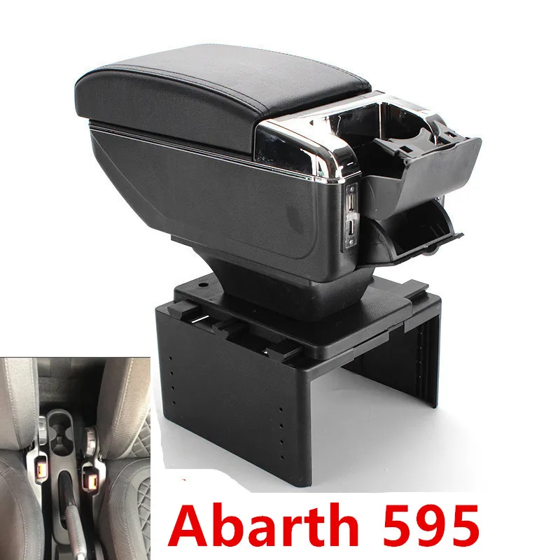 Для Abarth 595 подлокотник коробка центральный магазин содержимое коробка с подстаканником пепельница украшения продукты с USB interfac