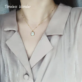 

Timeless Wonder Titanium Glam Geo Shell Chains Necklace Women Stainless Steel Jewelry Gothic Boho Trendy Ins Top Gift Fancy 2417