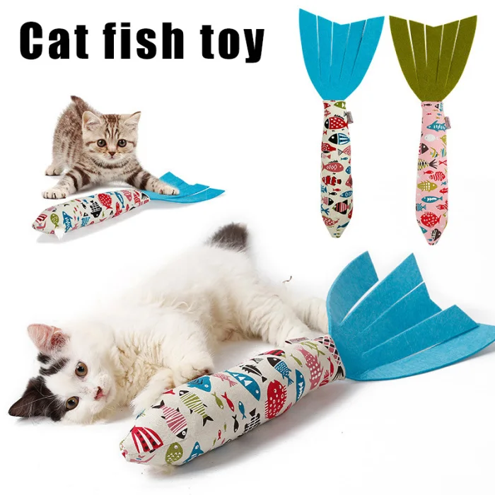 Новые игрушки для кошек Catnip кошки жевательные игрушки в форме рыбы Подушка игрушка с шумовой бумагой