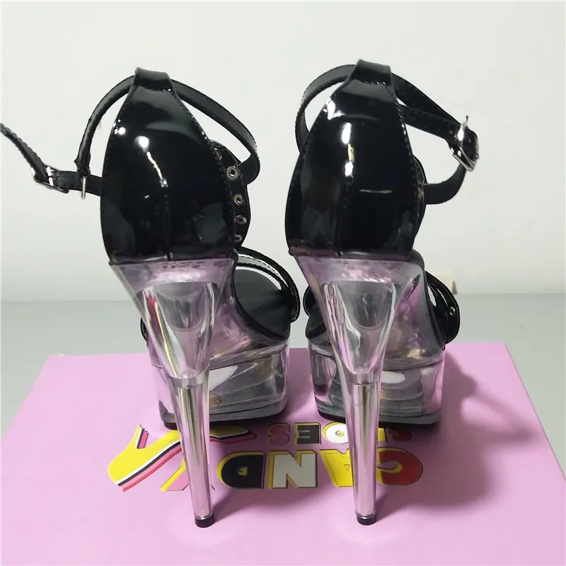 European and American summer women's silver ultra-fine sandals, 15cm hating women's shoes, sexy club Dance Shoes