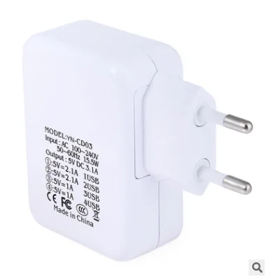 50 шт. DHL EU US Plug 4 порта USB зарядное устройство адаптер 5 в 3.1A Быстрая зарядка usb-хаб зарядное устройство для iPhone/iPad для samsung/Xiaomi