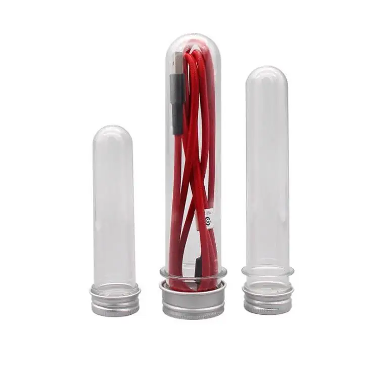Botella y Tubo De Prueba De plástico Transparente Pet, Contenedor De Tapas De Aluminio Para cosméticos, Dulces, ventas