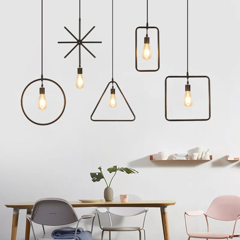 

Northern European-Style Clothing Store Geometry Chandelier Single Creative Cool Bar Counter Restaurant Light Minimalist Modern T