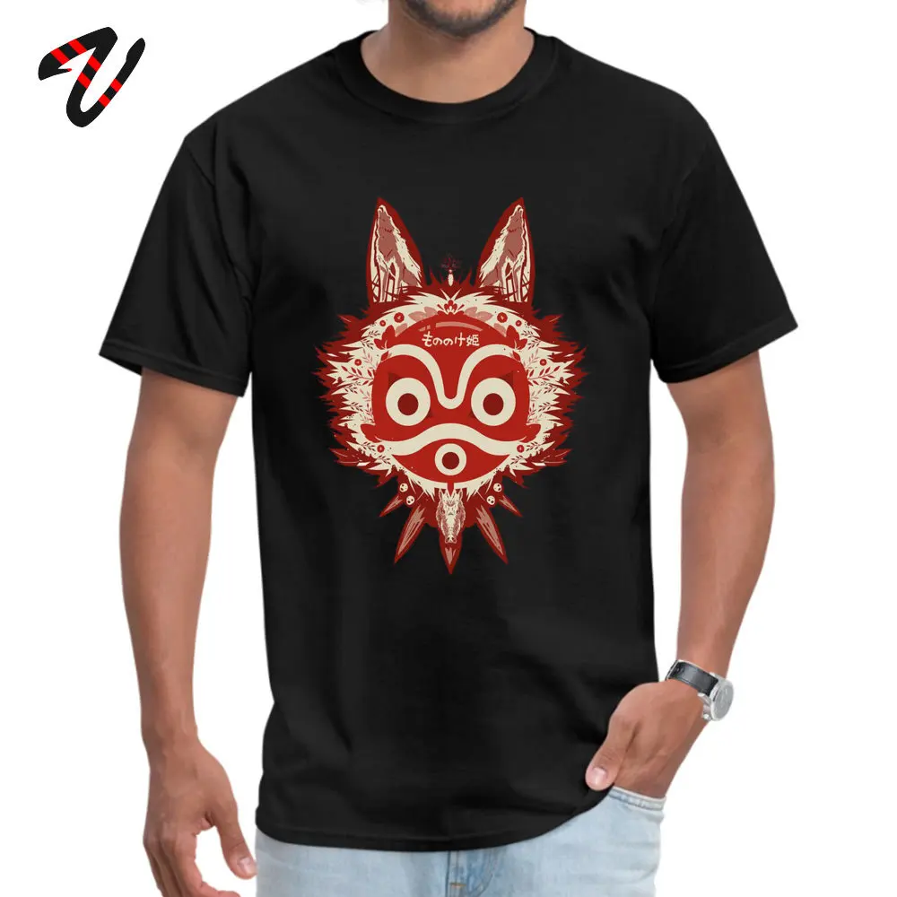 Футболка Mononoke футболки для мужчин футболка "Аниме" фигурка Принцесса Мононоке День благодарения маска Дизайн Хлопок Crewneck Мужская футболка Прямая