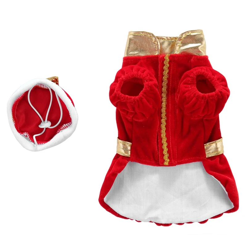 

Pet Halloween Cosplay Costume Funny Princes Outfits Set 2-legged Coat And Hat For Dogs, Red / Blue