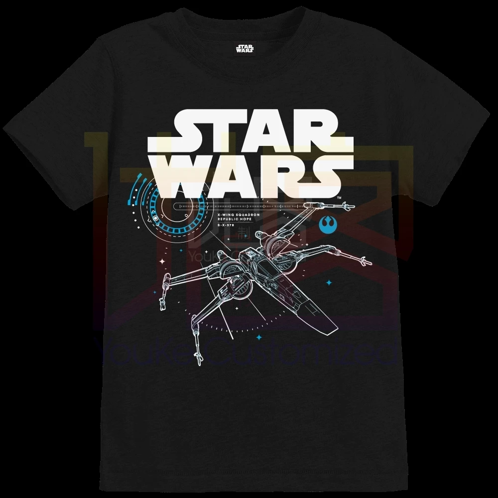 Звездные войны последние джедай X-Wing детская черная футболка потрясающий