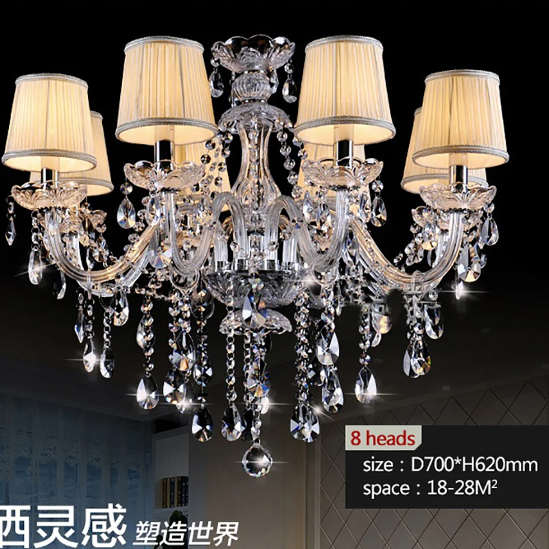 K9 прозрачная Хрустальная люстра с абажуром lustre cristal para sala jantar современные