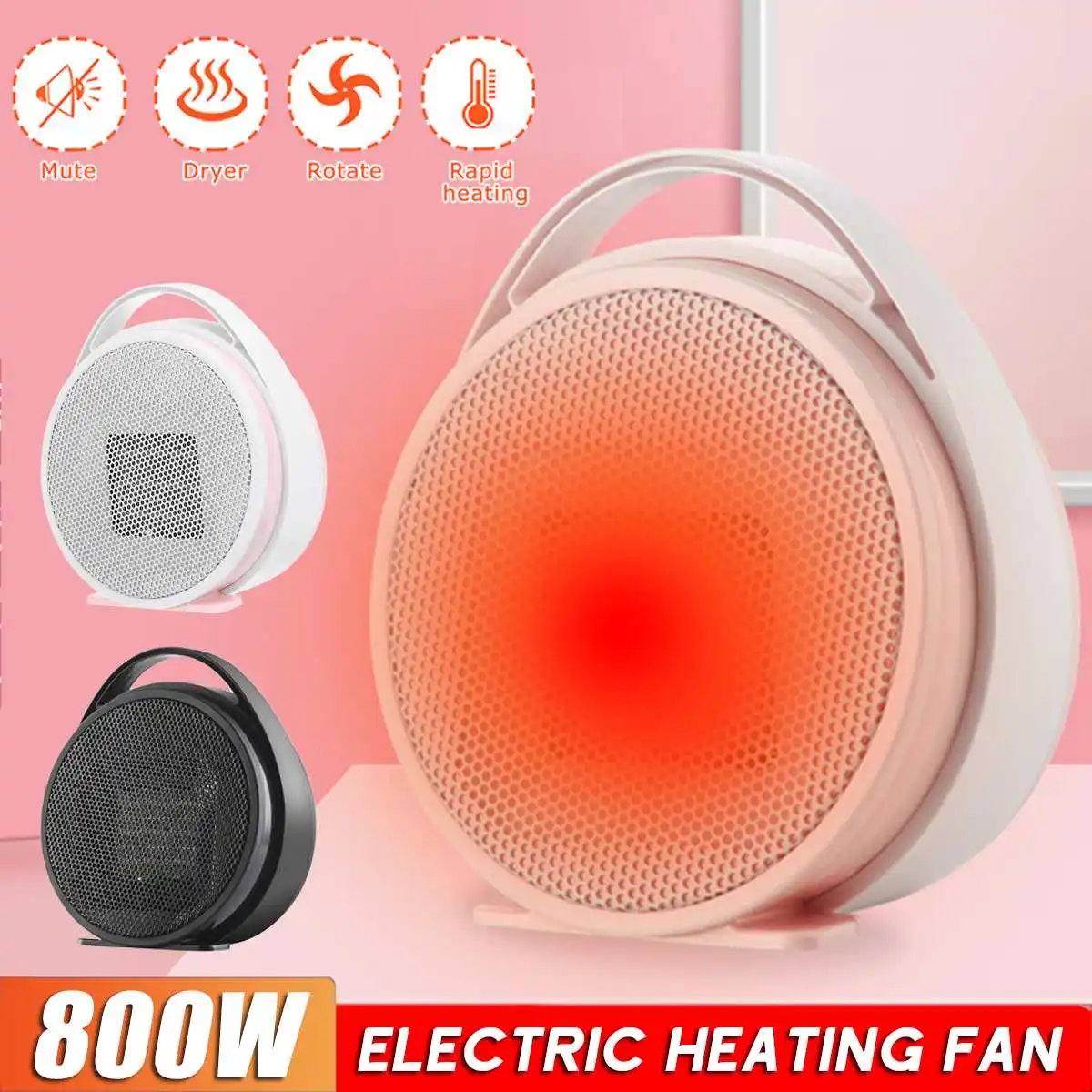 

800W 220V Portable Electric Fan Room Heater Mini Heating Low noise Air Heater For Home Space Winter Warmer Fan