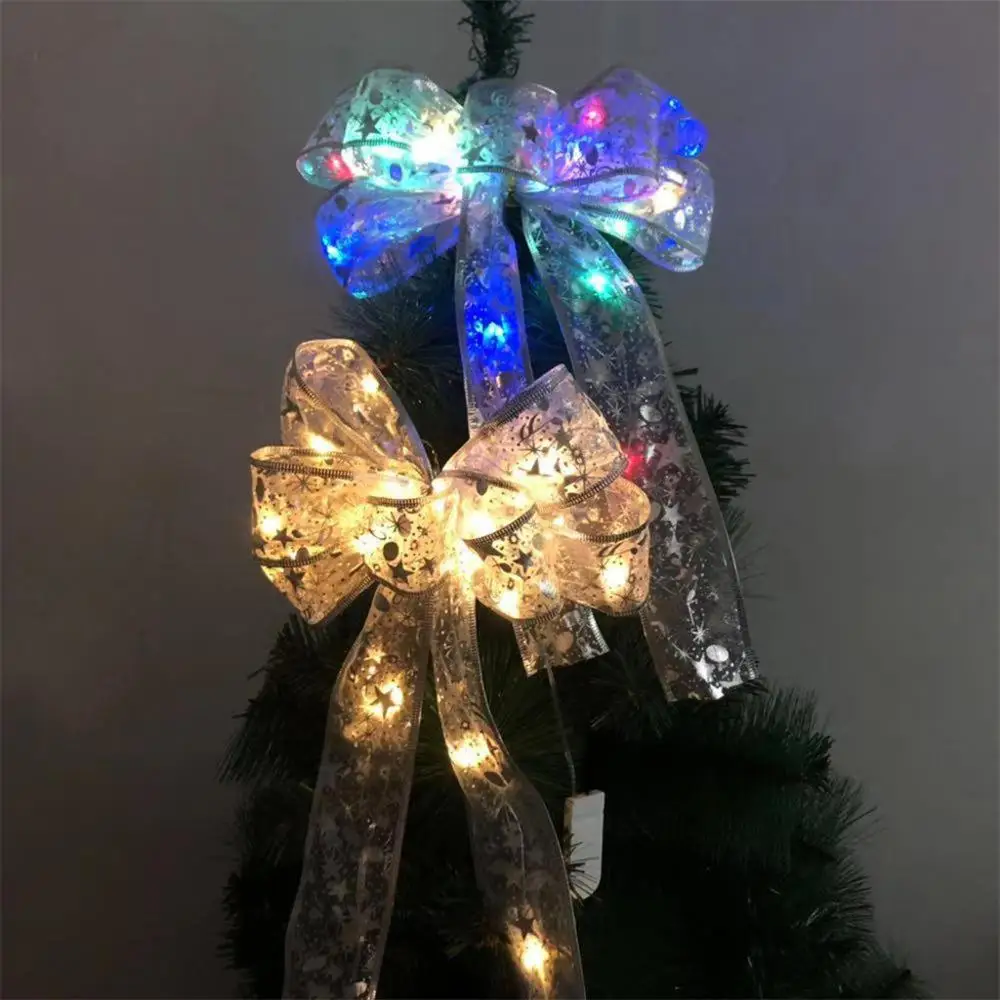 Светодиодный Елочная лента с орнаментом банты для дома Рождественская елка венки Декор семейная Рождественская атмосфера украшения Декор A10