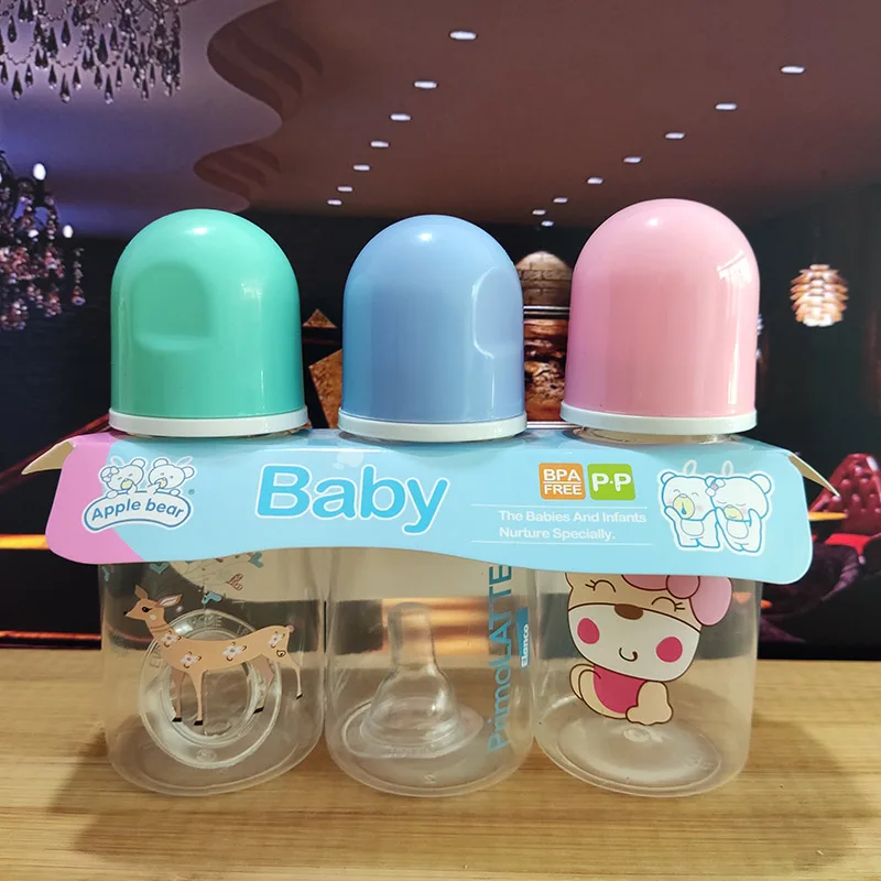 Water Bottle Milk Bottle Feeding Bottle 3pcs 120mL Newborn Baby Boy Girl Standard Caliber PP Small Juice Feeding Bottle Drinking Water Breast-like Feeling