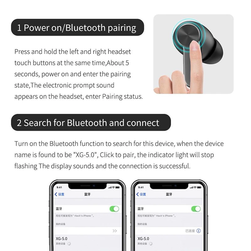 Digital Display Wireless Earphones Headphone Bluetooth 5 1 Headset Touch Control Noise Cancel HiFi For iPhone Samsung Huawei Mi