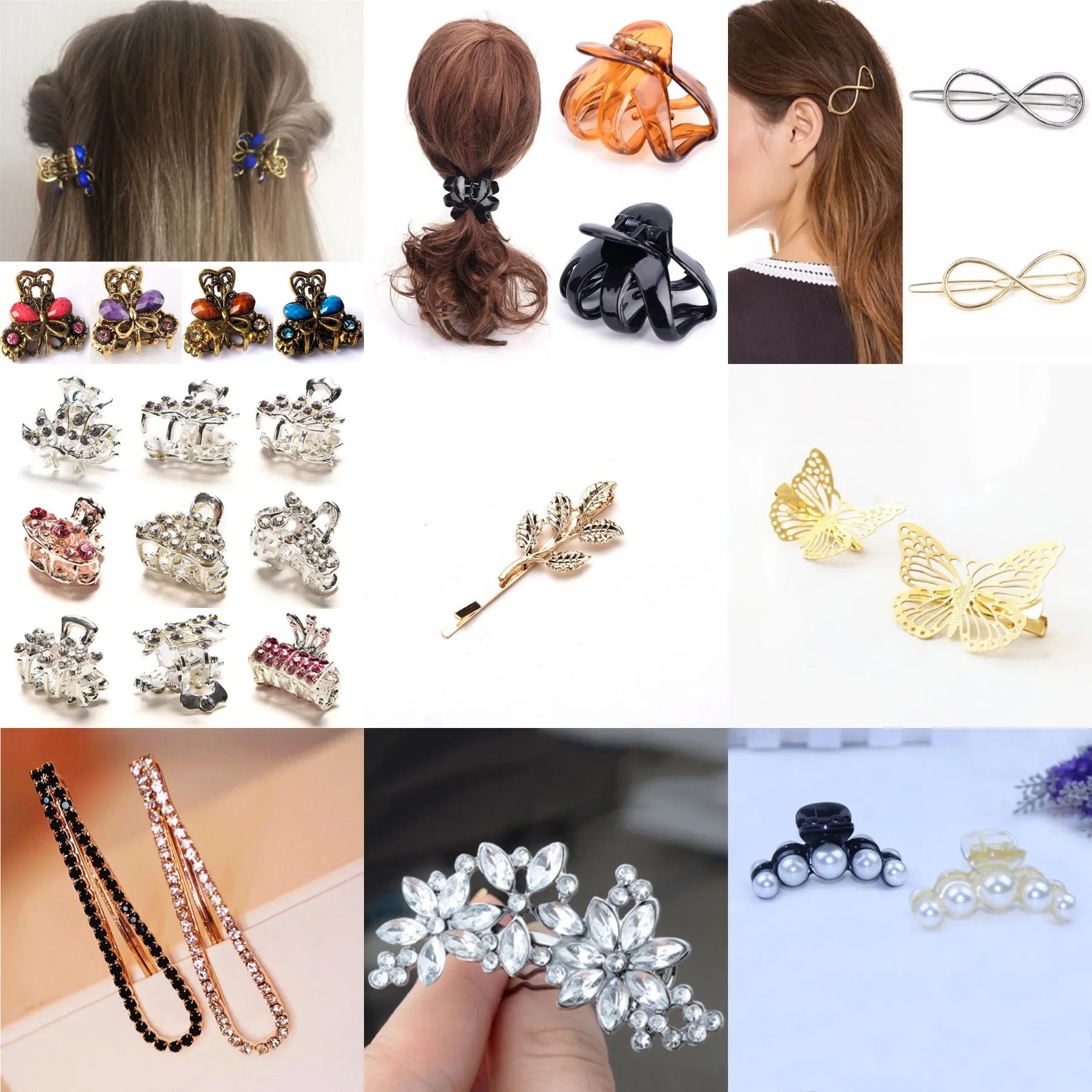 

Luxury Pearls Hairpins Hair Claw Shiny Rhinestone Crab Hair Claws Ornaments Trendy Hair Clip For Women Girl Accessories Headwear