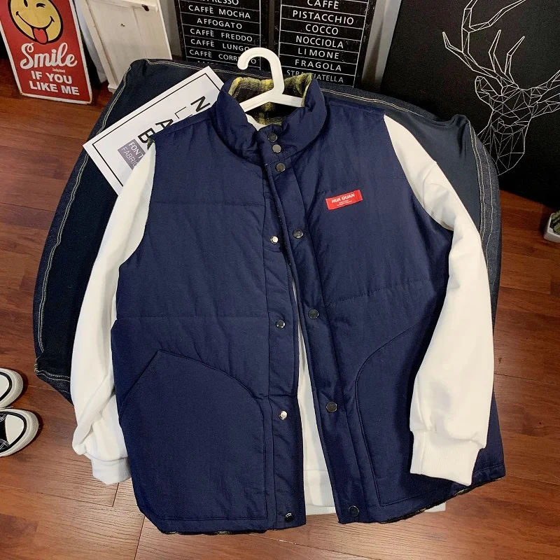 UYUK2019 Winter Fashion Trend Men's Waistcoat Vest With Stand Collar Double-sided Slimmer Clothes Masculino Homme