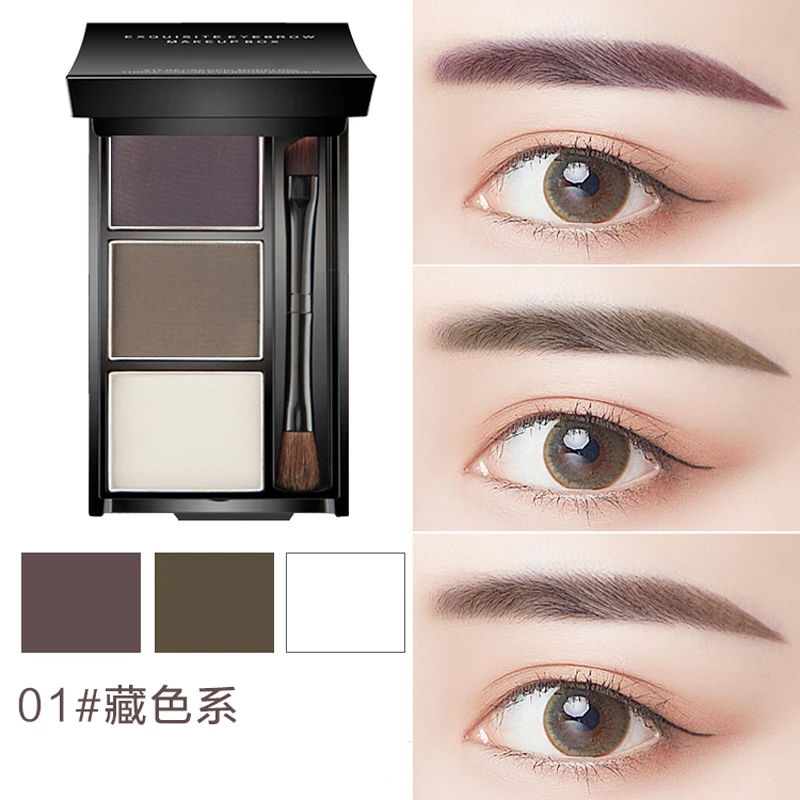 Brow powder natural powder waterproof eyebrow enhancer eyebrow brush lasting makeup eyebrow enhancer 3 colors Brow powder natural powder waterproof eyebrow enhancer eyebrow brush lasting makeup eyebrow enhancer 3 colors
