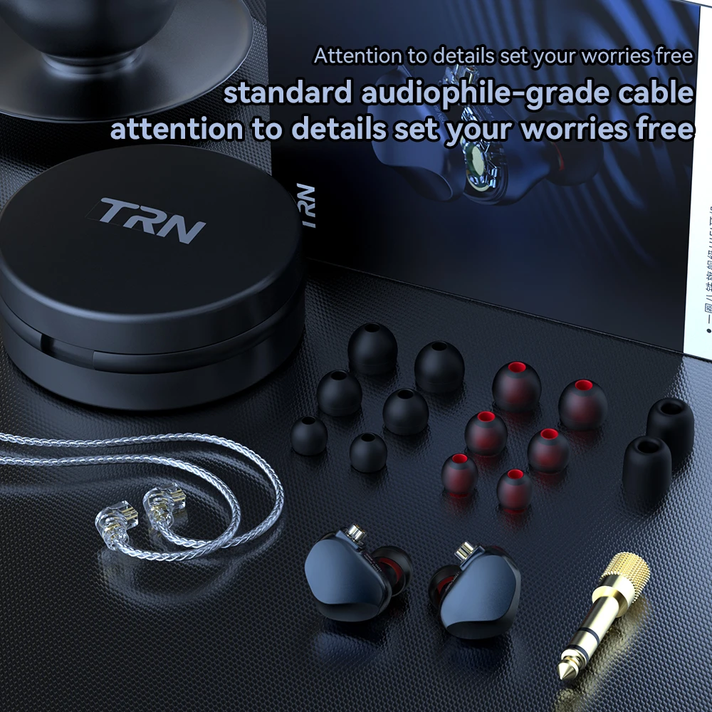 TRN VX Pro インイヤーモニター ハイブリッドドライバー フラッグシップ IEM インイヤーイヤホン 2ピン取り外し可能ケーブル付き