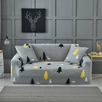 

Thumbedding Deer Sofa Cover Sectional Comfortable Durable Cartoon Pine Cute Grey Stretchable Couch Cover For Living Room