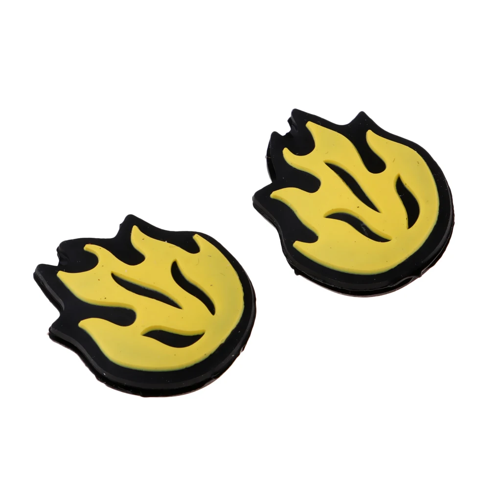 4 Pieces Silicone Flame Tennis Racket Shock Absorber Shockproof Dampener