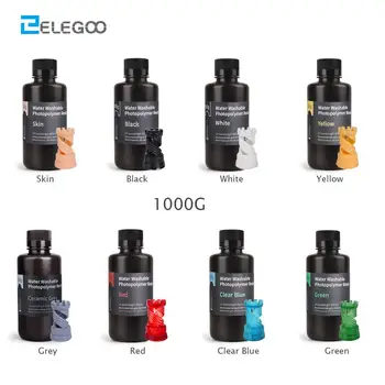 

ELEGOO Water Washable 3D Printer Resin LCD UV-Curing Resin 405nm Standard Photopolymer Resin for LCD 3D Printing 1000ml for EU