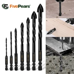 FivePears – jeu de forets à métaux hexagonaux de 3 à 12mm, mèches pour bois/béton/céramique/métal/verre, outils de Construction pour le travail du bois 