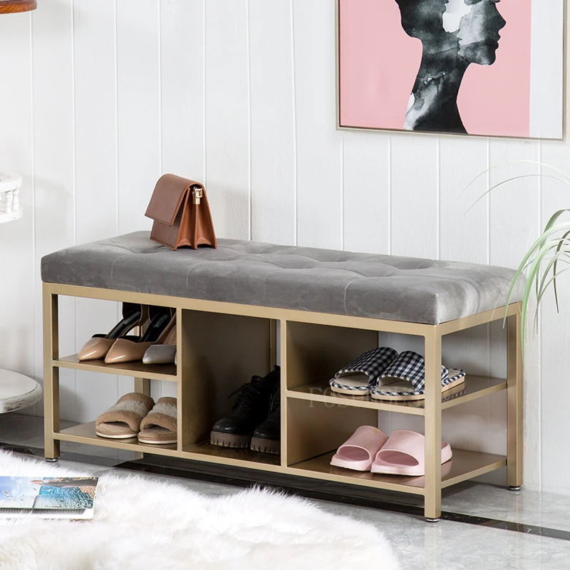 Customized Door Chair Nordic Shoe Changing Stool Simple Sofa Long Modern Fitting Bedroom Bed End | Мебель
