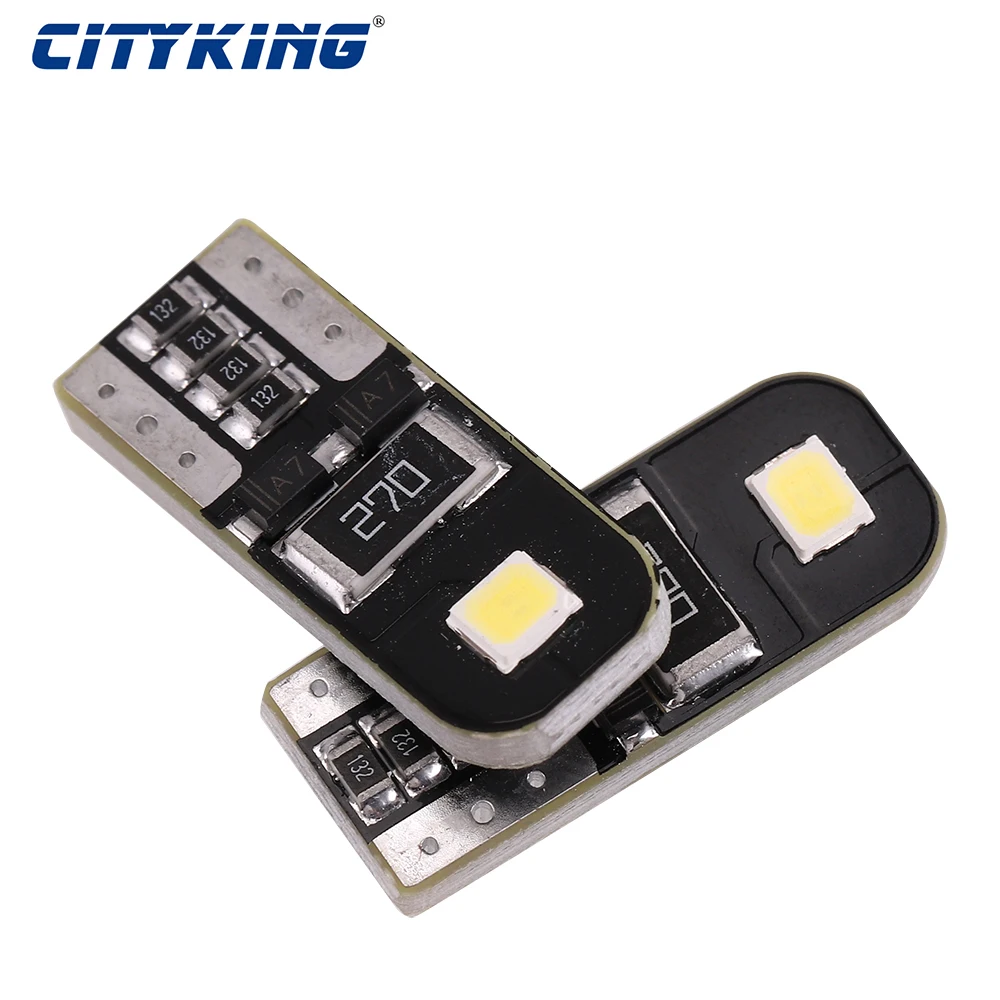 Car W5W LED Bulb T10 License Plat Light Canbus 12V 6000K Auto Trunk Door Lamps 2835 2SMD White For Lada Vesta Granta | Автомобили и