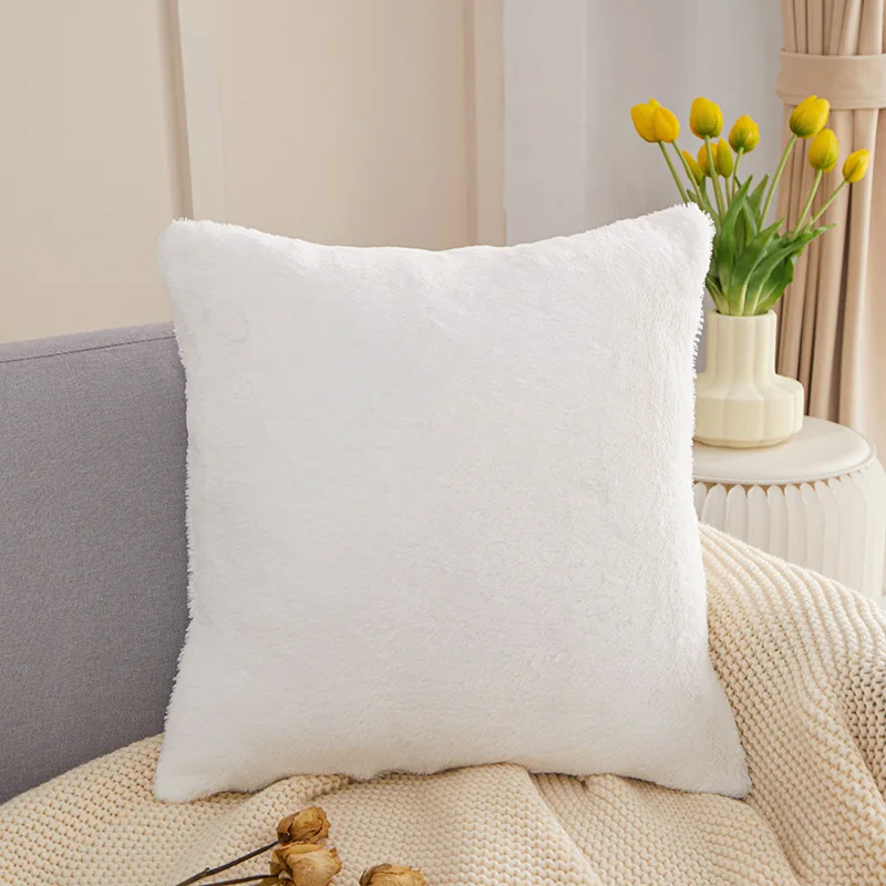 Amazon Soft Throw Pillows For Bed Faux Rabbit Fur Cushion