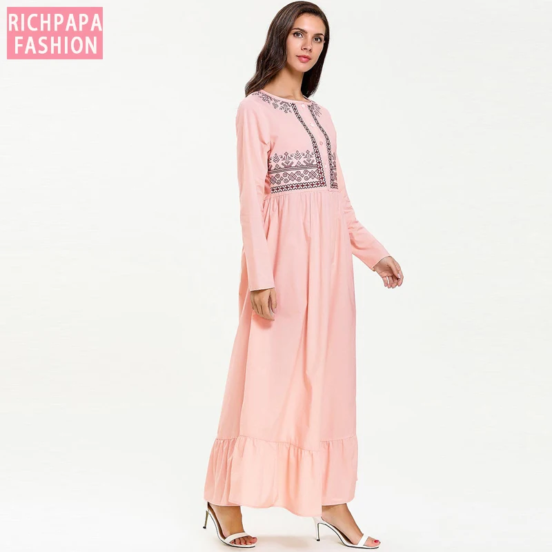 Vestidos кафтан арабский абайя Дубай мусульманский хиджаб платье Турция женщины кафтан Marocain Eid исламское платье Рамадан Tesettur Elbise