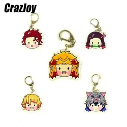 Moda anime figura demônio slayer chaveiro na mochila acessórios acrílico stands para crianças brinquedo presente de aniversário legal chaveiro