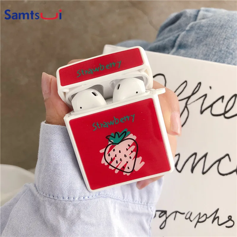 

Samtsui Earphone Case For Apple AirPods Charging Box Cute Cartoon Fruit Party Soft TPU Bag For Airpods Accessories Cases Capa