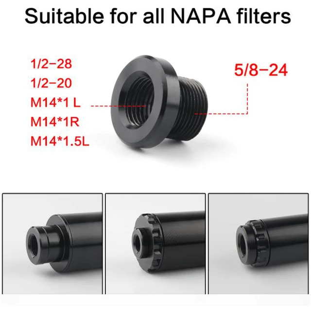 Fuel Filter Adapter 5/8-24 1/2-20 to M14 Car Fuel Filter Barrel Thread Adapter for NAPA 4003 WIX 24003 5/8-24 Car Accessories