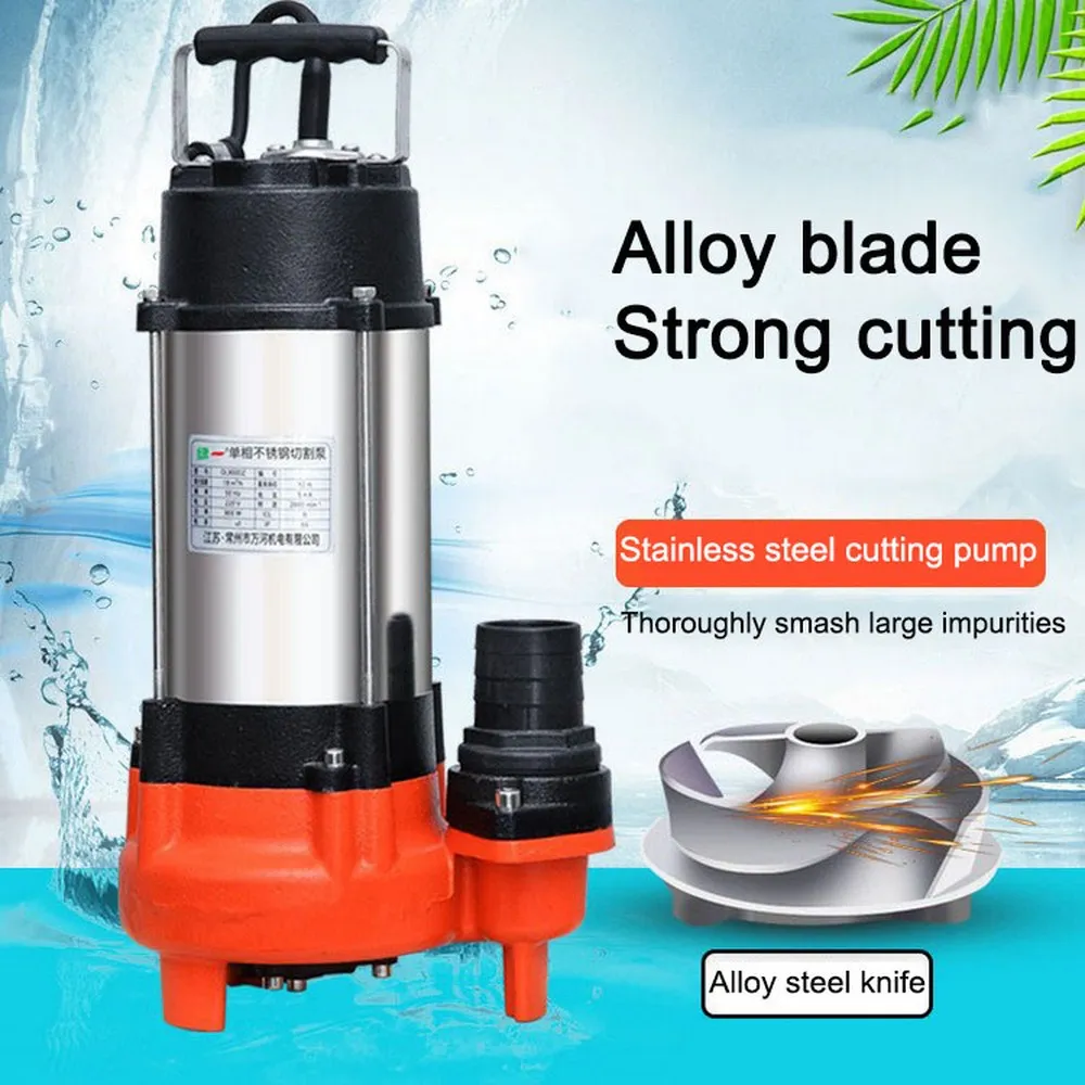 

Submersible Pump 400W Non-blocking Submersible Dirty Water Pump Jet Pump Bore Sewage Garden Well Tank Cleaning Tool stainless