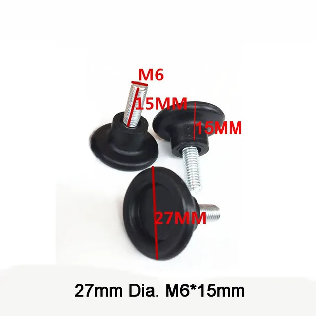 Set Di 4 Piedini Regolabili M6 In Gomma - Per Mobili, Elettrodomestici E Attrezzature - Base Antiscivolo, Altezza Regolabile