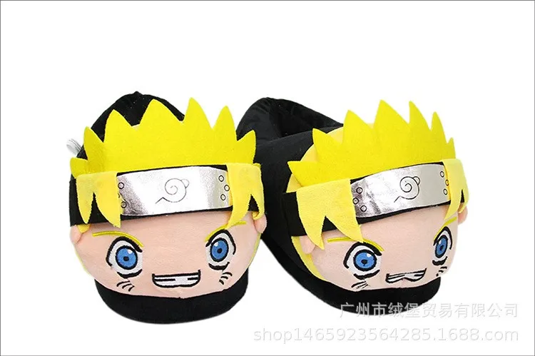 Тапочки в стиле аниме «Наруто» Uzumaki Naruto; зимняя теплая Домашняя обувь для костюмированной вечеринки с героями мультфильмов; Мягкие плюшевые домашние тапочки для взрослых и мужчин; подарок