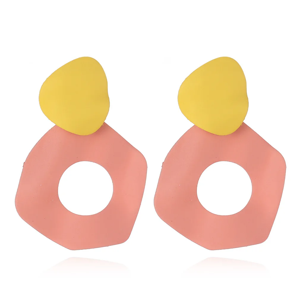 Nuovi Arrivi Dolce Carino Girly Scava Fuori Irregolarità Macarons Lacca Spray Orecchini Multicolori Per Gioielli Moda Donna