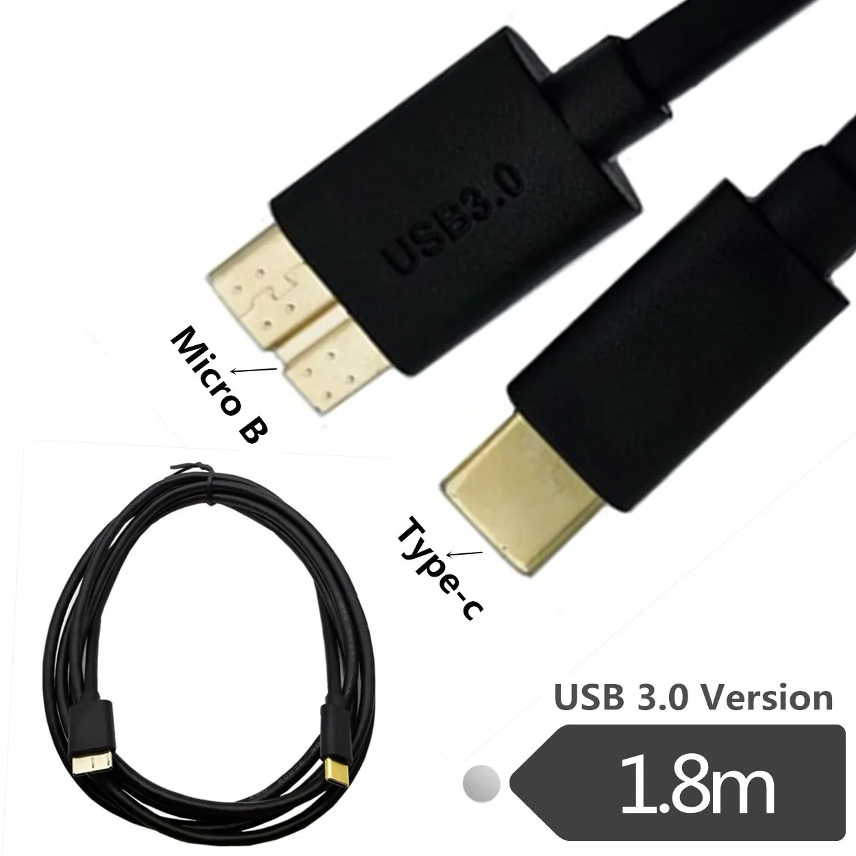 Позолоченный USB3.1 тип-c к USB3.0 Micro B Кабельный разъем мужчин и мужчин зарядный кабель для передачи данных для жесткого диска Смартфон USB C