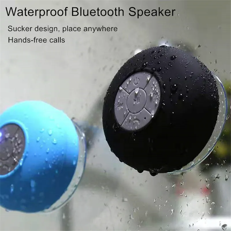 Minialtavoz Portátil con Bluetooth, ventosa a prueba de agua, manos libres, inalámbrico, para ducha, baño, piscina, coche, Playa
