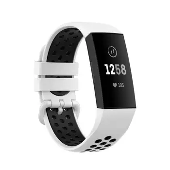 

Watch Bracelet Stainless Steel Strap Two ColorSuitable for Fitbit charge4/charge3/3 SE Universal Silicone Double-color Watchband