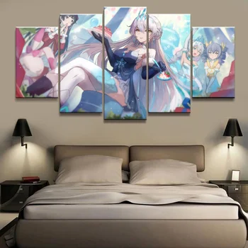 

5 Pieces Game Figure Wall Artwork Modern Canvas Hd Print Painting For Bedroom Poster Frame Modular Picture Home Decoration