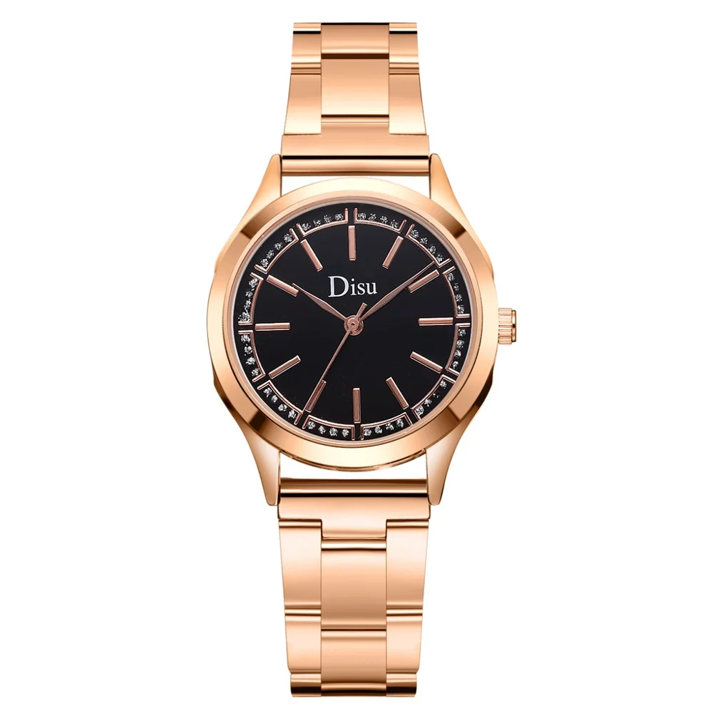 DISU золотые часы для женщин часы дамы креативный стальной женский браслет часы женские часы точные весы аналоговые наручные часы A5