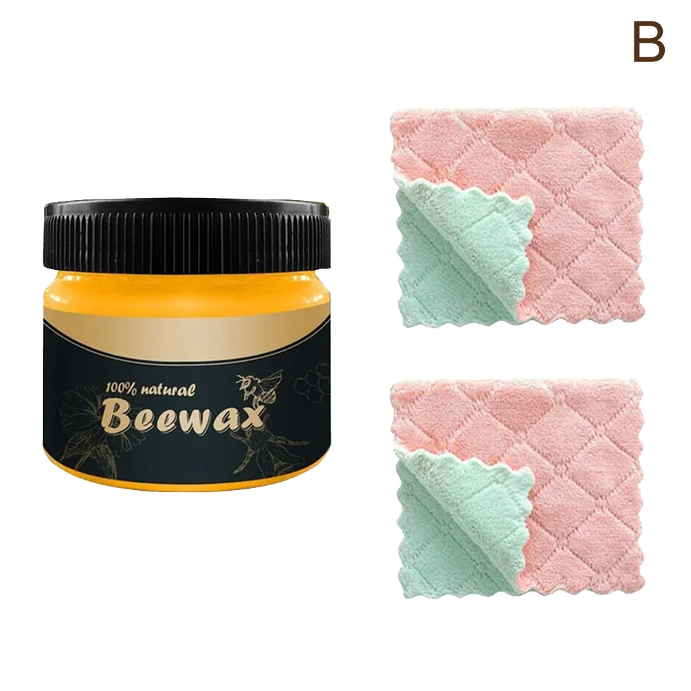 Furniture Care Polishing Beeswax Waterproof Wear-resistant Wax Furniture Care Wax for Wooden Tables Chairs Cabinets Doors 80g TB