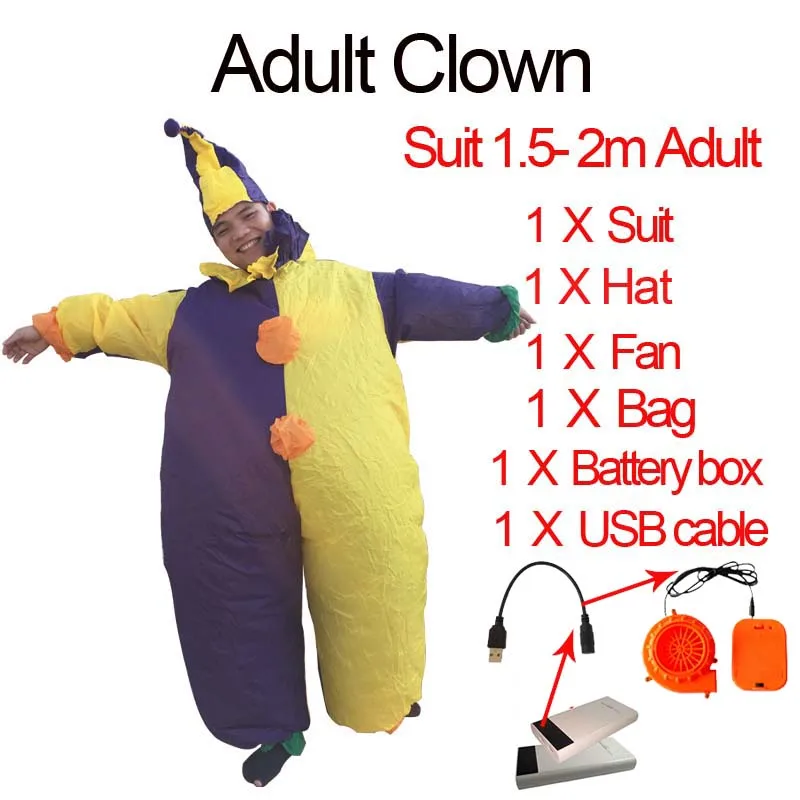 Free Shipping Clown Inflatable Costume Adult Fancy Dress Suit Party Halloween Christmas Xmas Gift