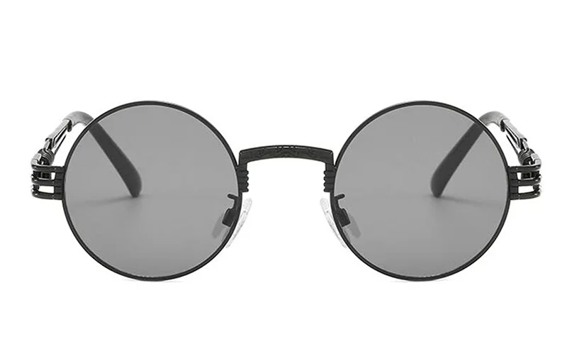 MAXJULI Steampunk Round Sunglasses for Men Women Alloy Eyeglasses Circle Shape Brand Designer Sun glasses Mirror UV_voghion.com