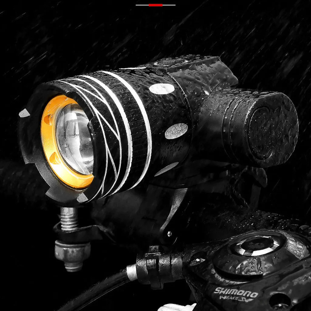 

Bicycle T6 Headlight USB Charging Waterproof 360 Degree Rotating Night W arning Light Bike Headlight Lamp with Taillight 10.8