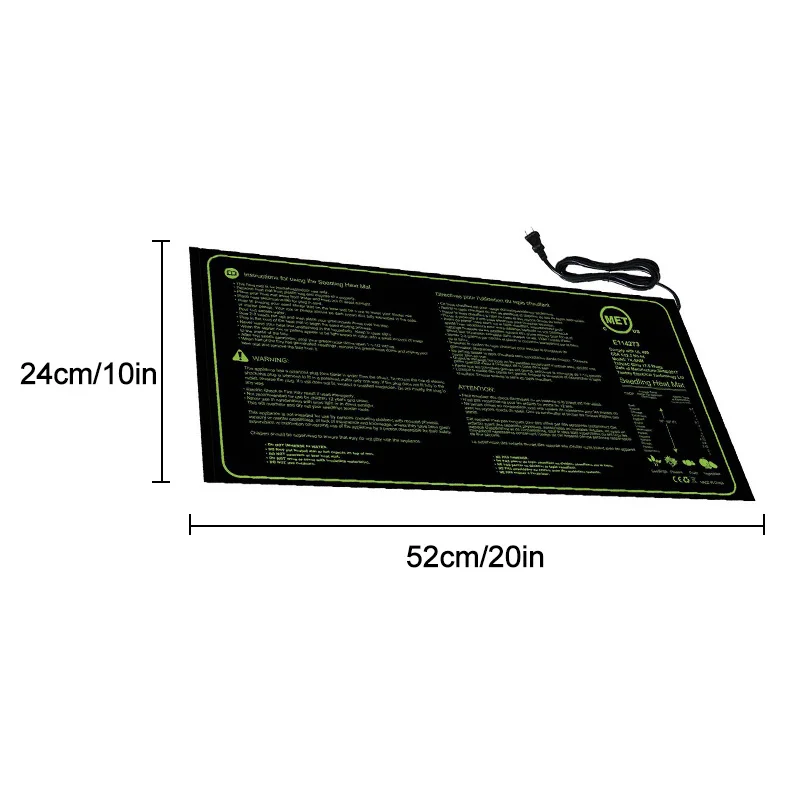 Нагревательный коврик для рассады 24*52 см/52*52 см/122*52 см растение цветок прорастание размножение клон пусковая площадка Электрический UK/US/EU теплое одеяло