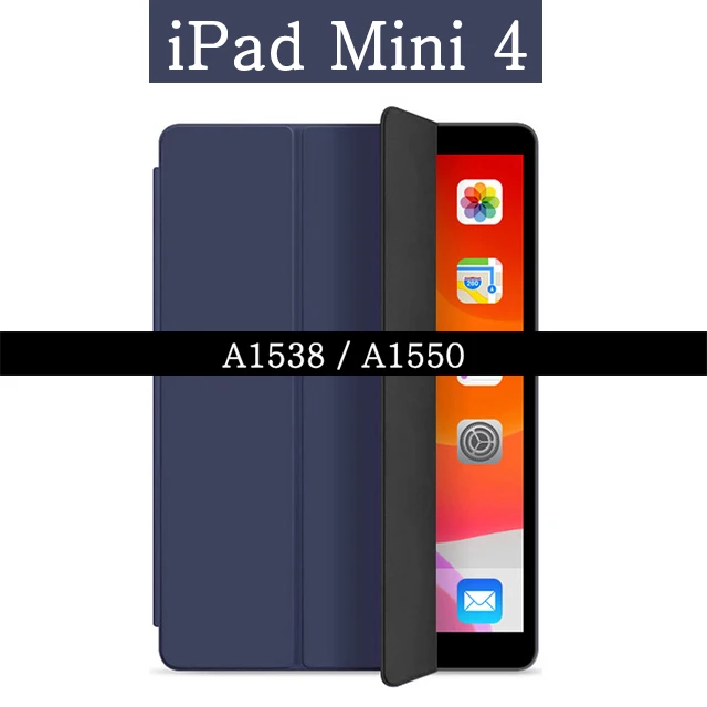 Стенд флип чехол для Apple Ipad Mini 1 2 3 4 5 7,9 дюймов A2124 A2125 A2126 из искусственной кожи на магните чехол с автоматическим включением и/Sleep(Пробуждение/спящий режим) Smart Cover - Цвет: Royal Blue