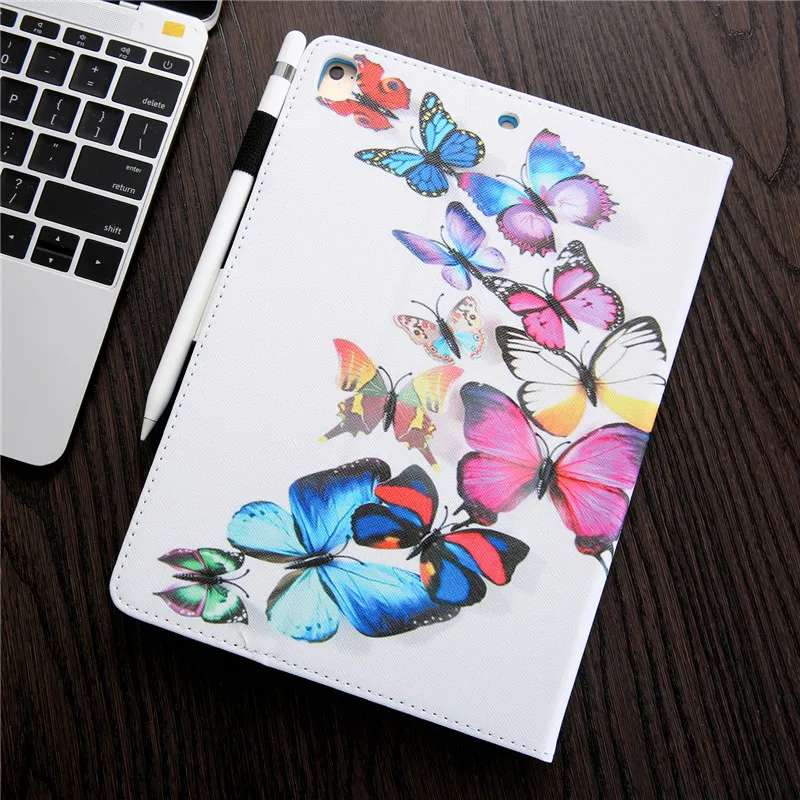 Cover for iPad 9.7 Case Tiger,Flower,Butterfly, Panda Smart Wallet Tablet Case Funda for iPad Pro 9.7 Air Air 2 Case